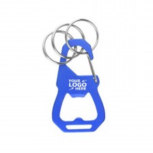 Bottle Opener Carabiner Keychain with Triple Split Rings 